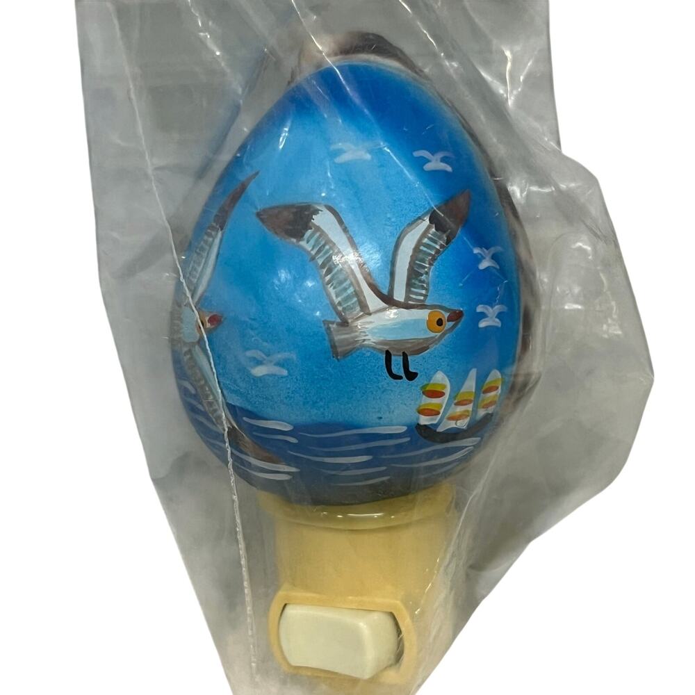 Great Ideas By The Sea Seagull Night Light Hand Painted Coastal Nautical Decor